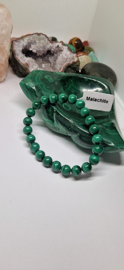 BRACELET MALACHITE A BOULE 08MM