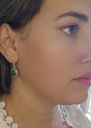 BOUCLE D'OREILLE EN ARGENT 925 & MALACHITE