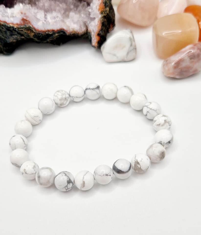 BRACELET HOWLITE  HOMME 08MM