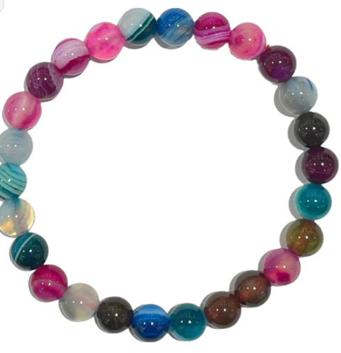 [BE-9607] BRACELET ENFANT AGATE MULTICOLORE A